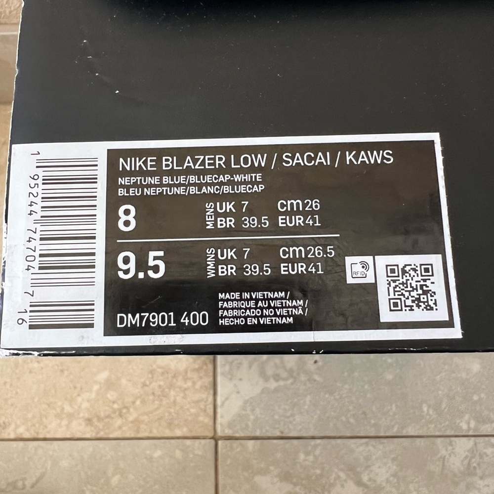 🎈HP🎉🥳 Nike Blazer Low Sacai Kaws 8M - Picture 5 of 12